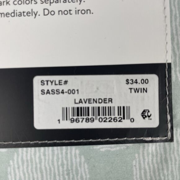 Sanctuary Home 3-Piece Twin Sheet Set Printed Green White Pattern New Luxurious - Picture 6 of 8